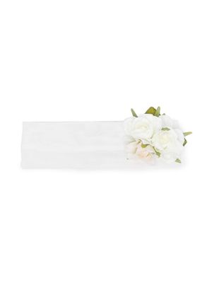 Colorichiari floral-appliqué slip-on headband - White