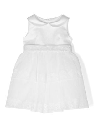 Colorichiari floral-lace detail cotton-blend dress - White