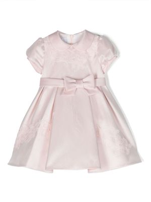 Colorichiari floral-lace pleated minidress - Pink