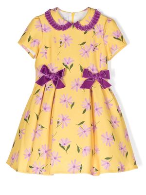 Colorichiari floral-print A-line dress - Yellow