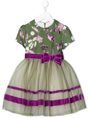 Colorichiari floral-print tulle dress - Green