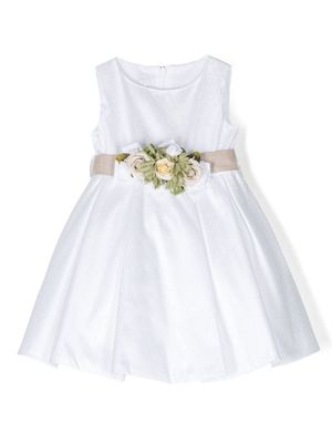 Colorichiari flower-applique detail dress - White
