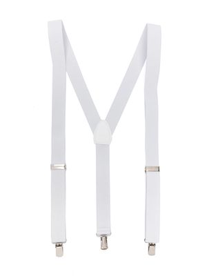 Colorichiari leather-detailed elasticated suspenders - White