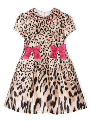 Colorichiari leopard-print flared dress - Brown