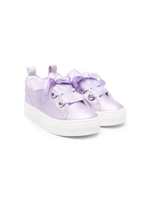 Colorichiari metallic-finish leather sneakers - Purple