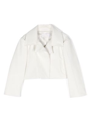 Colorichiari pebbled cropped jacket - White