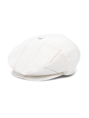 Colorichiari pinstriped twill hat - White