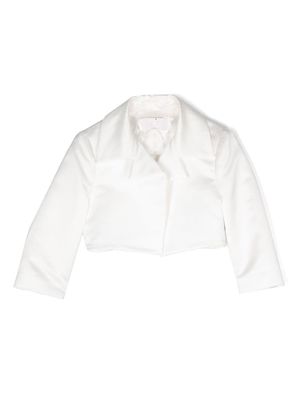 Colorichiari satin-finish cropped jacket - White