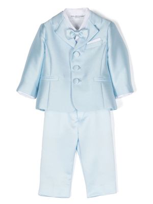 Colorichiari single-breasted satin suit set - Blue