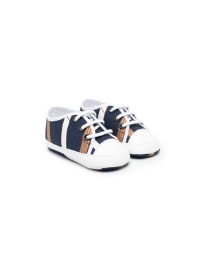 Colorichiari stripe-detail lace-top shoes - Blue