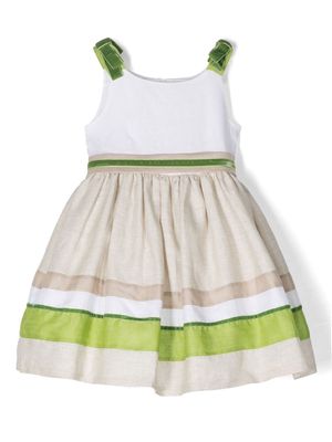 Colorichiari striped bow-detailing dress - White
