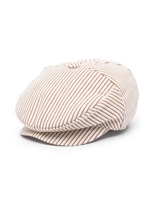 Colorichiari striped cotton-blend hat - White