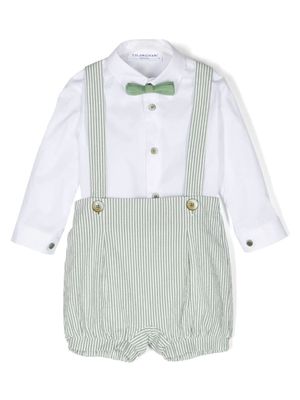 Colorichiari striped cotton shorts set - White