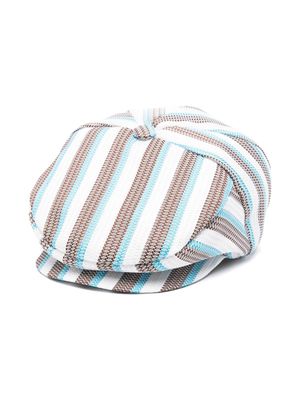 Colorichiari striped jacquard beret - Blue