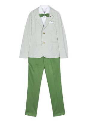 Colorichiari three-piece striped suit - Green