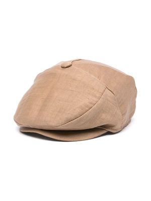 Colorichiari twill linen-blend cap - Brown