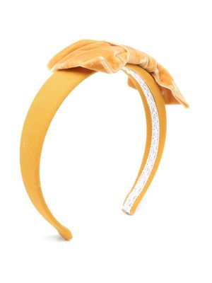 Colorichiari velvet-bow hairband - Yellow