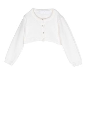 Colorichiari wool-knit cardigan - White