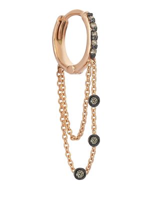 Colors 14K Rose Gold Triple-Chain Hoop Earring with Champagne Diamonds, Each