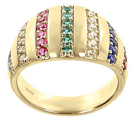 Colors of Diamonique 0.60 cttw Band Ring, Sterl ing Silver