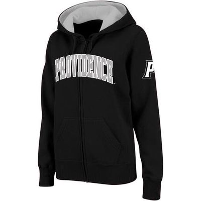COLOSSEUM Women's Stadium Athletic Black Providence Friars Arched Name Full-Zip Hoodie