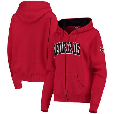 COLOSSEUM Women's Stadium Athletic Red Illinois State Redbirds Arched Name Full Zip Primary Logo Hoodie