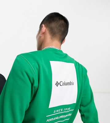 Columbia box logo crew neck sweatshirt in green