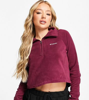 Columbia Glacial Cropped II fleece in burgundy Exclusive at ASOS-Red