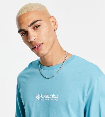Columbia Hopedale long sleeve t-shirt in blue Exclusive at ASOS