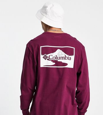 Columbia Hopedale long sleeve t-shirt in burgundy Exclusive at ASOS-Red