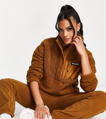 Columbia Lodge sherpa pullover fleece in brown - Exclusive to ASOS