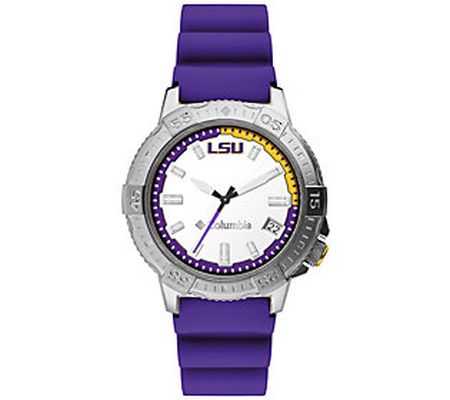 Columbia Men's LSU Stainless Steel Silicone Str ap Watch