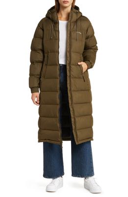 Columbia Pike Lake II Water Repellent Insulated Recycled Polyester Puffer Coat in Olive Green