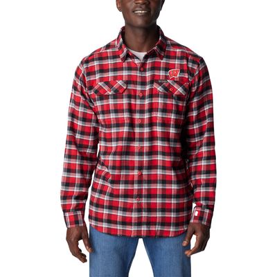 Columbia Red Wisconsin Badgers Flare Gun Flannel Long Sleeve Shirt