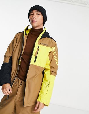 Columbia Ski Timberturner II ski jacket in brown and yellow