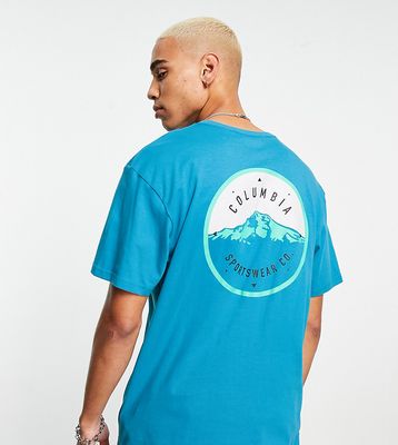 Columbia Tillamook Way II back print t-shirt in blue Exclusive at ASOS