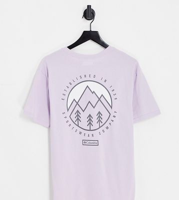 Columbia Tillamook Way II back print T-shirt in lilac - Exclusive to ASOS-Purple