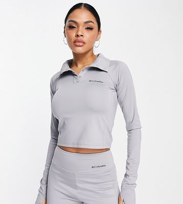 Columbia Training CSC Sculpt cropped long sleeve top in gray Exclusive at ASOS