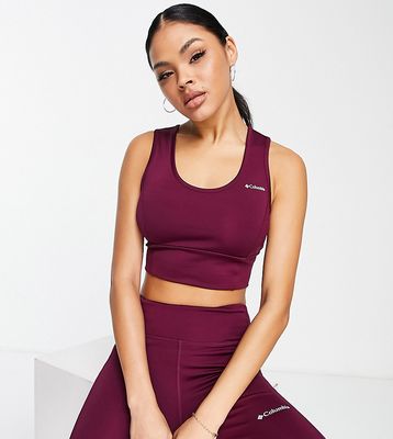 Columbia Training CSC Sculpt cropped tank top in burgundy Exclusive at ASOS-Red