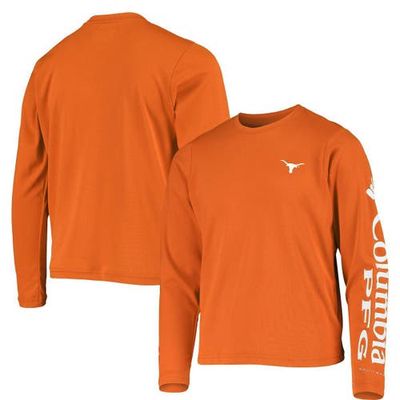 Columbia Youth Texas Orange Texas Longhorns PFG Terminal Tackle Long Sleeve Omni-Shade T-Shirt in Burnt Orange