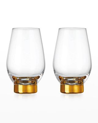 Column Gold 14 oz. White Wine Glasses, Set of 2