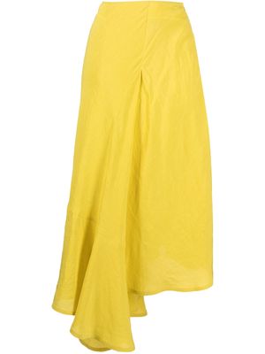 colville asymmetric draped midi skirt - Yellow