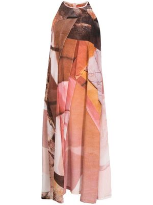 colville collage-print silk maxi dress - Pink