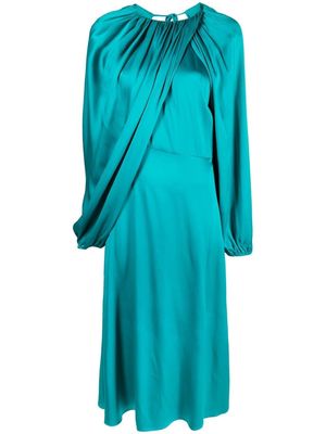 colville draped-detail silk dress - Blue