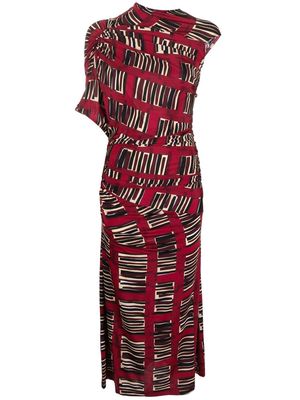 colville geometric-print draped dress - Red