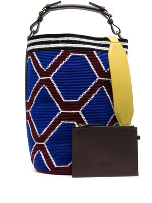 colville maxi Wayuu knitted tote bag - Blue