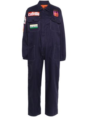 colville patch-details twill jumpsuit - Blue