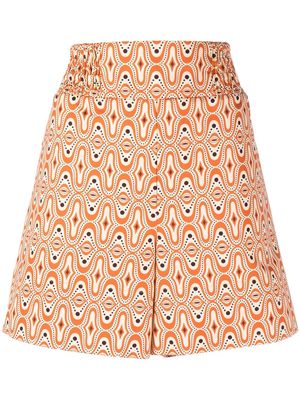 colville printed high-rise shorts - Orange