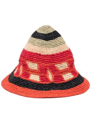 colville Sisterhood knitted raffia bucket hat - Orange