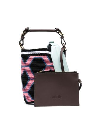 colville small Wayuu knitted tote bag - Black